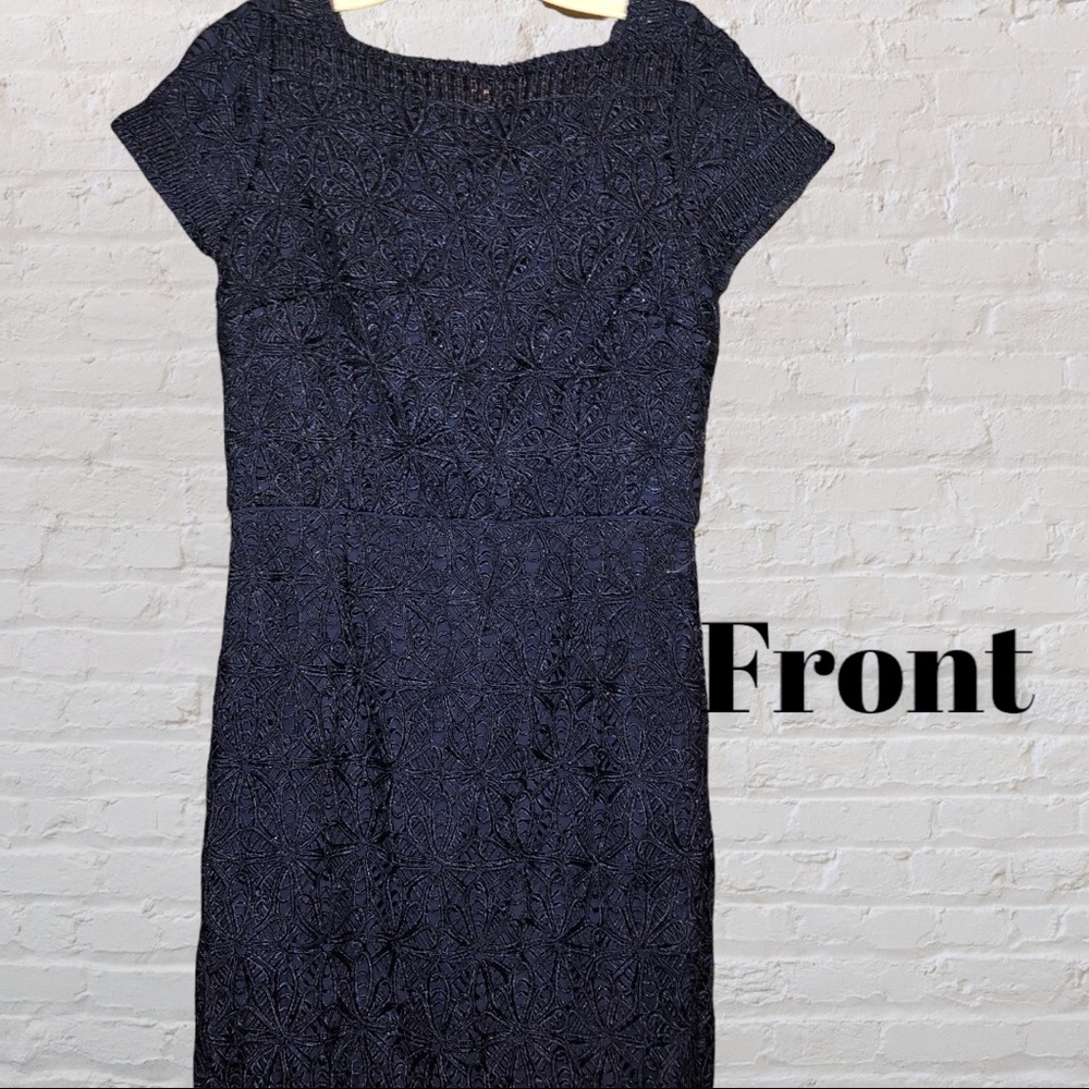 JS Collections Sequin Embellished Crochet Column Gown NWT - Picture 12 of 16